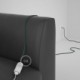 Alargador eléctrico con cable textil RC30 Algodón Gris Piedra 2P 10A Made in Italy.