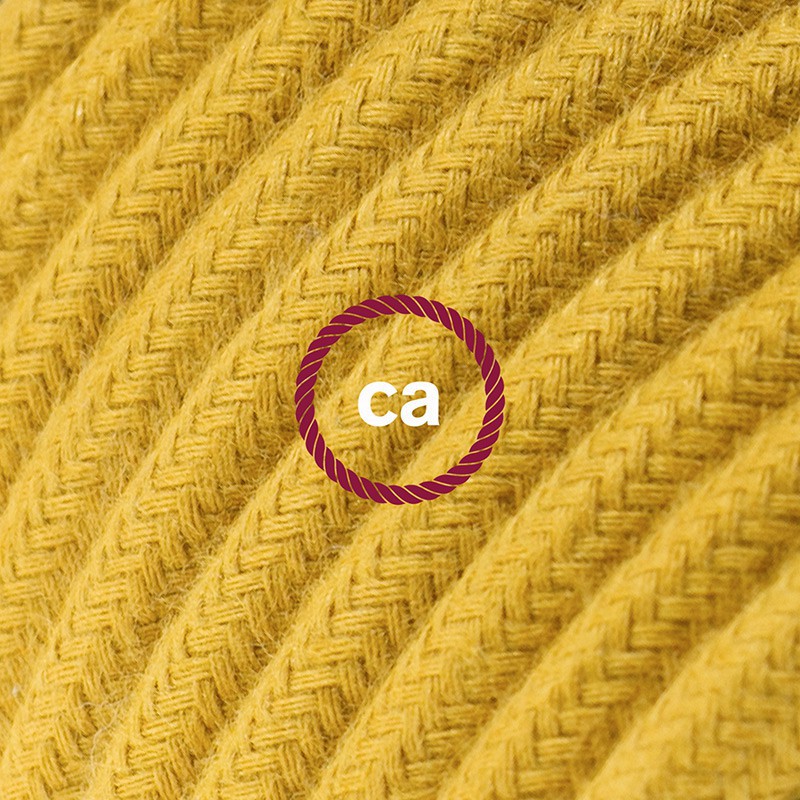 Alargador eléctrico con cable textil RC31 Algodón Miel Dorado 2P 10A Made in Italy.