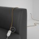 Alargador eléctrico con cable textil RC31 Algodón Miel Dorado 2P 10A Made in Italy.