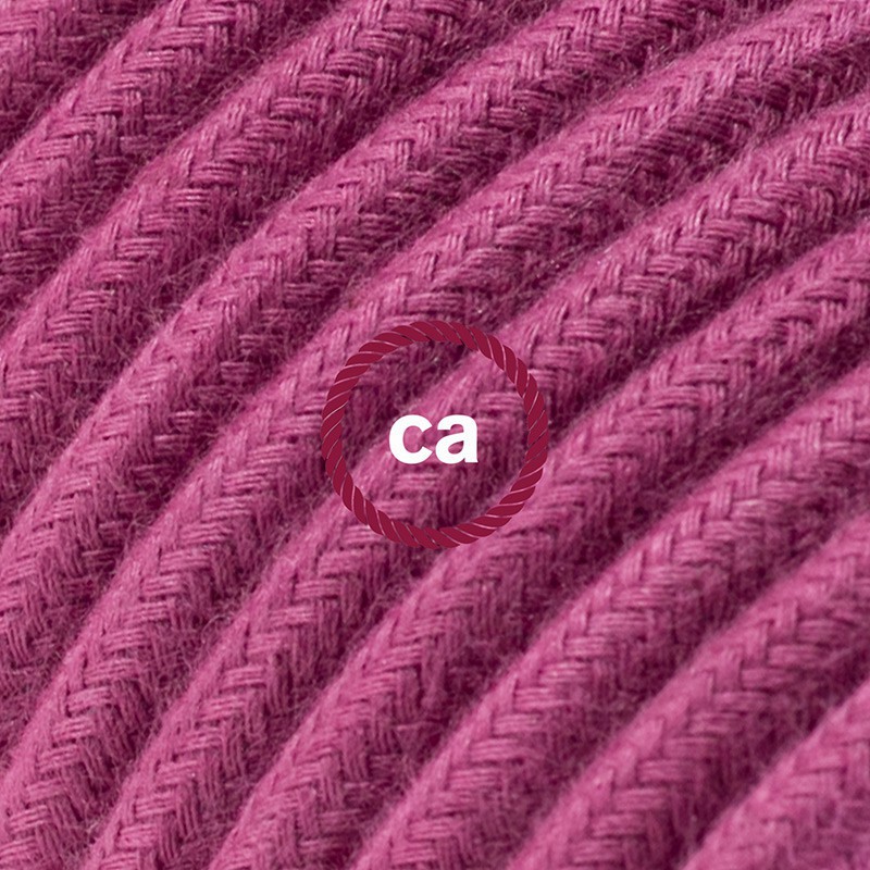 Alargador eléctrico con cable textil RC32 Algodón Rojo Violeta 2P 10A Made in Italy.