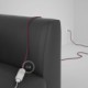Alargador eléctrico con cable textil RC32 Algodón Rojo Violeta 2P 10A Made in Italy.