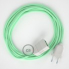 Alargador eléctrico con cable textil RC34 Algodón Leche y Menta 2P 10A Made in Italy.
