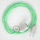 Alargador eléctrico con cable textil RC34 Algodón Leche y Menta 2P 10A Made in Italy.