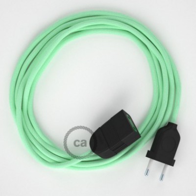 Alargador eléctrico con cable textil RC34 Algodón Leche y Menta 2P 10A Made in Italy.