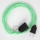 Alargador eléctrico con cable textil RC34 Algodón Leche y Menta 2P 10A Made in Italy.