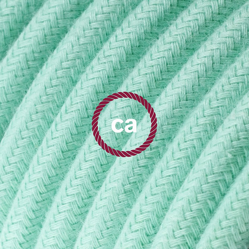 Alargador eléctrico con cable textil RC34 Algodón Leche y Menta 2P 10A Made in Italy.