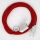 Alargador eléctrico con cable textil RC35 Algodón Rojo Fuego 2P 10A Made in Italy.