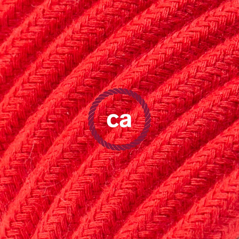 Alargador eléctrico con cable textil RC35 Algodón Rojo Fuego 2P 10A Made in Italy.