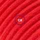 Alargador eléctrico con cable textil RC35 Algodón Rojo Fuego 2P 10A Made in Italy.