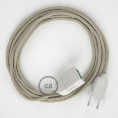 Alargador eléctrico con cable textil RC43 Algodón Gris Pardo 2P 10A Made in Italy.