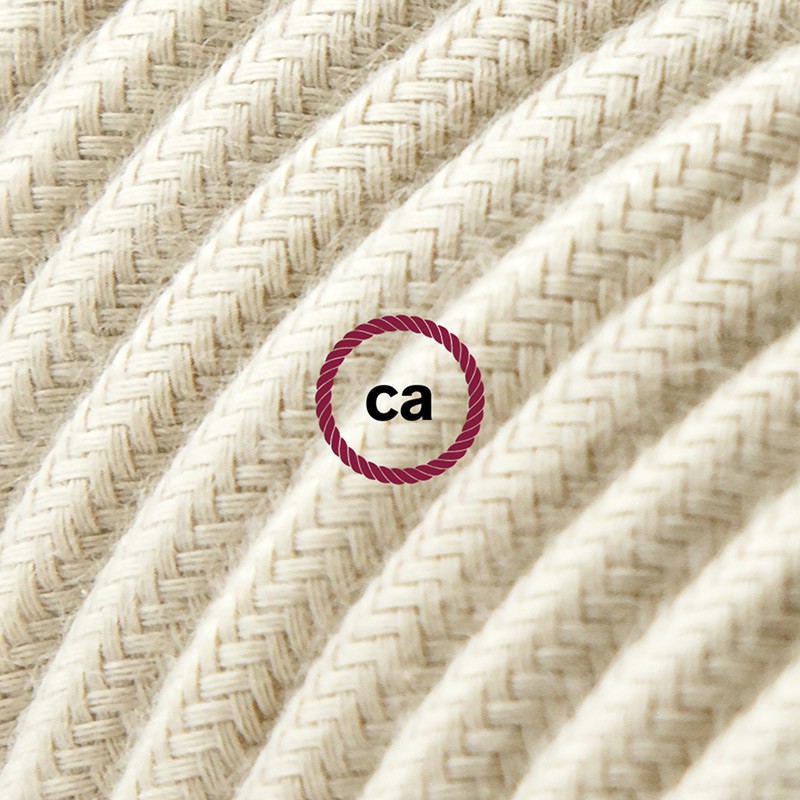 Alargador eléctrico con cable textil RC43 Algodón Gris Pardo 2P 10A Made in Italy.
