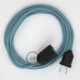 Alargador eléctrico con cable textil RC53 Algodón Oceano 2P 10A Made in Italy.