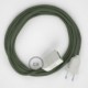 Alargador eléctrico con cable textil RC63 Algodón Verde Gris 2P 10A Made in Italy.