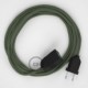 Alargador eléctrico con cable textil RC63 Algodón Verde Gris 2P 10A Made in Italy.