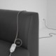 Alargador eléctrico con cable textil RD51 Algodón y Lino Natural Stripes Rosa Viejo 2P 10A Made in Italy.