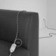 Alargador eléctrico con cable textil RD54 Algodón y Lino Natural Stripes Antracita 2P 10A Made in Italy.