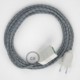 Alargador eléctrico con cable textil RD55 Algodón y Lino Natural Stripes Azul Steward 2P 10A Made in Italy.