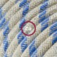 Alargador eléctrico con cable textil RD55 Algodón y Lino Natural Stripes Azul Steward 2P 10A Made in Italy.