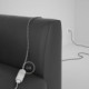 Alargador eléctrico con cable textil RD55 Algodón y Lino Natural Stripes Azul Steward 2P 10A Made in Italy.