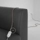 Alargador eléctrico con cable textil RD61 Algodón y Lino Natural Rombo Rosa Viejo 2P 10A Made in Italy.