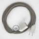 Alargador eléctrico con cable textil RD62 Algodón y Lino Natural Rombo Verde Tomillo 2P 10A Made in Italy.