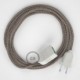 Alargador eléctrico con cable textil RD63 Algodón y Lino Natural Rombo Corteza 2P 10A Made in Italy.