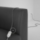 Alargador eléctrico con cable textil RD64 Algodón y Lino Natural Rombo Antracita 2P 10A Made in Italy.