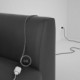 Alargador eléctrico con cable textil RD64 Algodón y Lino Natural Rombo Antracita 2P 10A Made in Italy.