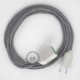 Alargador eléctrico con cable textil RD65 Algodón y Lino Natural Rombo Azul Steward 2P 10A Made in Italy.