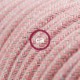 Alargador eléctrico con cable textil RD71 Algodón y Lino Natural ZigZag Rosa Viejo 2P 10A Made in Italy.