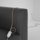 Alargador eléctrico con cable textil RD71 Algodón y Lino Natural ZigZag Rosa Viejo 2P 10A Made in Italy.