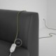 Alargador eléctrico con cable textil RD72 Algodón y Lino Natural ZigZag Verde Tomillo 2P 10A Made in Italy.