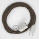 Alargador eléctrico con cable textil RD73 Algodón y Lino Natural ZigZag Corteza 2P 10A Made in Italy.