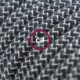 Alargador eléctrico con cable textil RD74 Algodón y Lino Natural ZigZag Antracita 2P 10A Made in Italy.