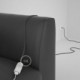 Alargador eléctrico con cable textil RD74 Algodón y Lino Natural ZigZag Antracita 2P 10A Made in Italy.