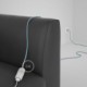 Alargador eléctrico con cable textil RD75 Algodón y Lino Natural ZigZag Azul Steward 2P 10A Made in Italy.