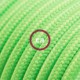 Alargador eléctrico con cable textil RF06 Efecto Seda Verde Flùo 2P 10A Made in Italy.