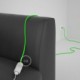 Alargador eléctrico con cable textil RF06 Efecto Seda Verde Flùo 2P 10A Made in Italy.