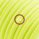 Alargador eléctrico con cable textil RF10 Efecto Seda Amarillo Flúo 2P 10A Made in Italy.
