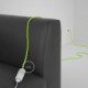 Alargador eléctrico con cable textil RF10 Efecto Seda Amarillo Flúo 2P 10A Made in Italy.