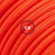 Alargador eléctrico con cable textil RF15 Efecto Seda Naranja Flùo 2P 10A Made in Italy.