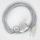 Alargador eléctrico con cable textil RL01 Efecto Seda Glitter Blanco 2P 10A Made in Italy.