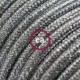 Alargador eléctrico con cable textil RL02 Efecto Seda Glitter Plateado 2P 10A Made in Italy.