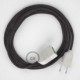Alargador eléctrico con cable textil RL03 Efecto Seda Glitter Gris 2P 10A Made in Italy.