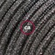 Alargador eléctrico con cable textil RL03 Efecto Seda Glitter Gris 2P 10A Made in Italy.
