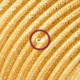 Alargador eléctrico con cable textil RL05 Efecto Seda Glitter Dorado 2P 10A Made in Italy.