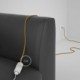 Alargador eléctrico con cable textil RL05 Efecto Seda Glitter Dorado 2P 10A Made in Italy.