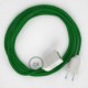 Alargador eléctrico con cable textil RL06 Efecto Seda Glitter Verde 2P 10A Made in Italy.