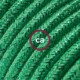 Alargador eléctrico con cable textil RL06 Efecto Seda Glitter Verde 2P 10A Made in Italy.
