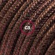 Alargador eléctrico con cable textil RL13 Efecto Seda Glitter Marrón 2P 10A Made in Italy.